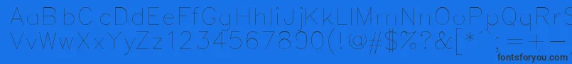 Fonte Simplex – fontes pretas em um fundo azul