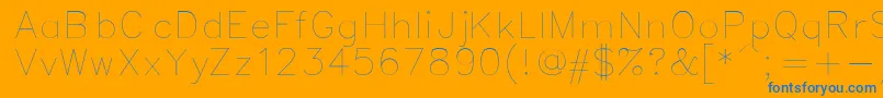 Simplex Font – Blue Fonts on Orange Background