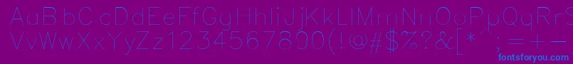 Fonte Simplex – fontes azuis em um fundo violeta