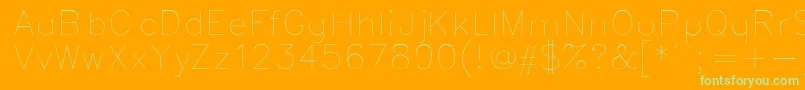 フォントSimplex – オレンジの背景に緑のフォント