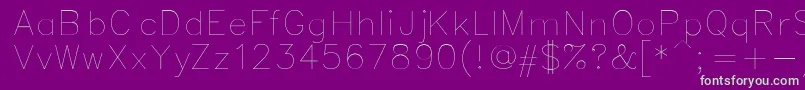Simplex-fontti – vihreät fontit violetilla taustalla