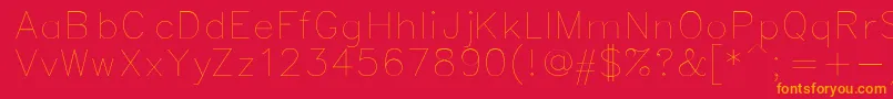 フォントSimplex – 赤い背景にオレンジの文字