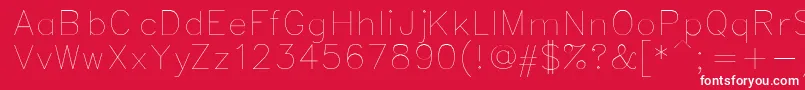 Simplex Font – White Fonts on Red Background