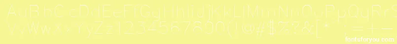 フォントSimplex – 黄色い背景に白い文字