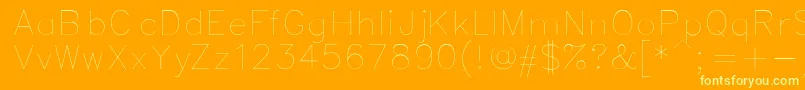 Simplex-Schriftart – Gelbe Schriften auf orangefarbenem Hintergrund