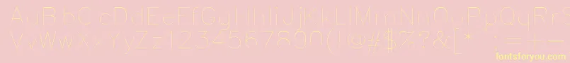 Simplex-Schriftart – Gelbe Schriften auf rosa Hintergrund