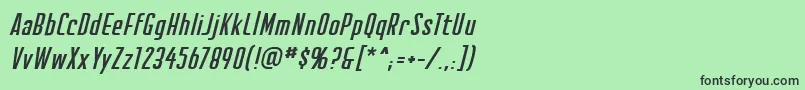 フォントCreatorcreditsbbItal – 緑の背景に黒い文字