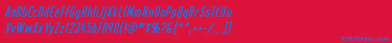 CreatorcreditsbbItal Font – Blue Fonts on Red Background