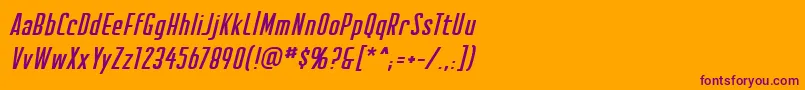 CreatorcreditsbbItal Font – Purple Fonts on Orange Background