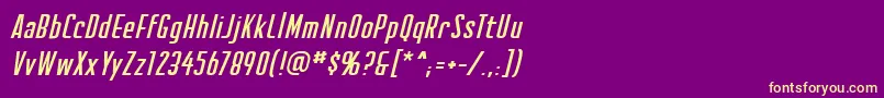 CreatorcreditsbbItal Font – Yellow Fonts on Purple Background