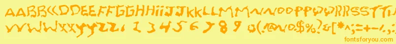 fuente FontOnAGrain – Fuentes Naranjas Sobre Fondo Amarillo