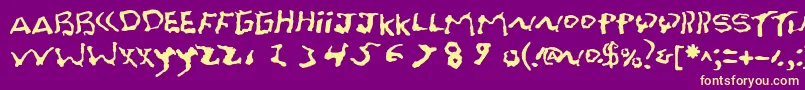 FontOnAGrain Font – Yellow Fonts on Purple Background