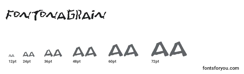 Größen der Schriftart FontOnAGrain