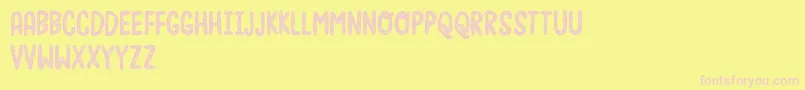Moonfishdemo Font – Pink Fonts on Yellow Background
