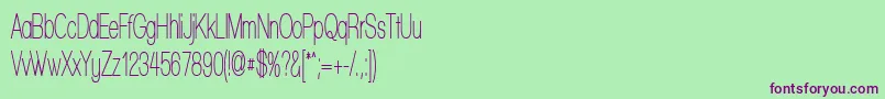 WalkwayUltracondensedSemi Font – Purple Fonts on Green Background