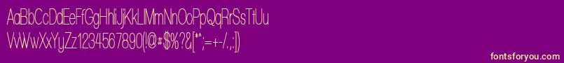WalkwayUltracondensedSemi-Schriftart – Gelbe Schriften auf violettem Hintergrund