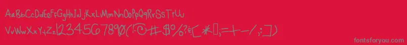 Hurryupweredreaming-Schriftart – Graue Schriften auf rotem Hintergrund