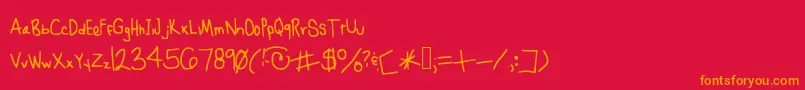 Hurryupweredreaming Font – Orange Fonts on Red Background