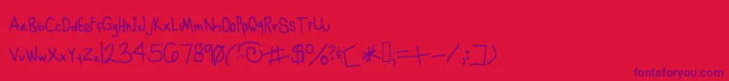 Hurryupweredreaming Font – Purple Fonts on Red Background