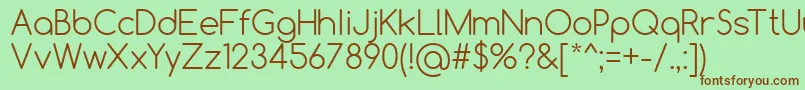 ComfortaaLight Font – Brown Fonts on Green Background