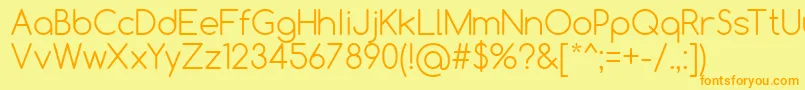 ComfortaaLight Font – Orange Fonts on Yellow Background