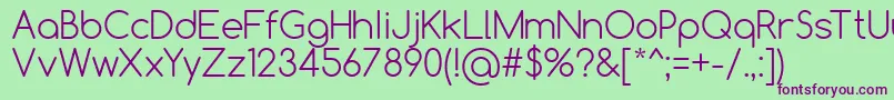 ComfortaaLight Font – Purple Fonts on Green Background