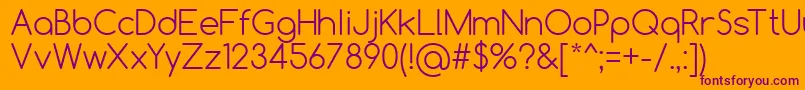 ComfortaaLight Font – Purple Fonts on Orange Background