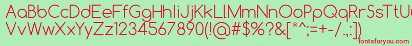 ComfortaaLight Font – Red Fonts on Green Background