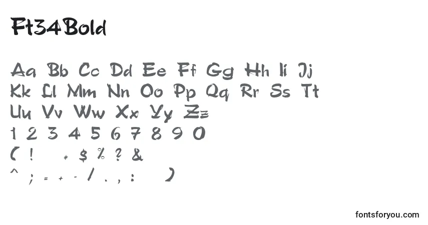 A fonte Ft34Bold – alfabeto, números, caracteres especiais