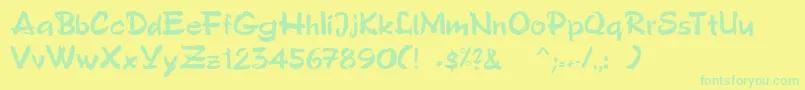 Czcionka Ft34Bold – zielone czcionki na żółtym tle