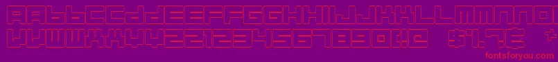 AlmanaqueOutline Font – Red Fonts on Purple Background