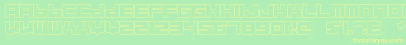 AlmanaqueOutline Font – Yellow Fonts on Green Background