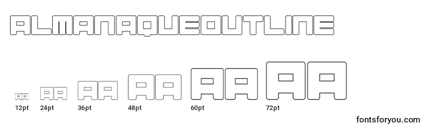 Размеры шрифта AlmanaqueOutline