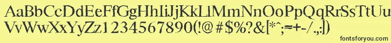 RiccioneantiqueRegular Font – Black Fonts on Yellow Background