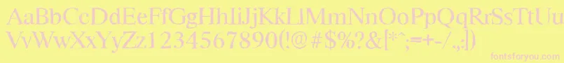 RiccioneantiqueRegular Font – Pink Fonts on Yellow Background