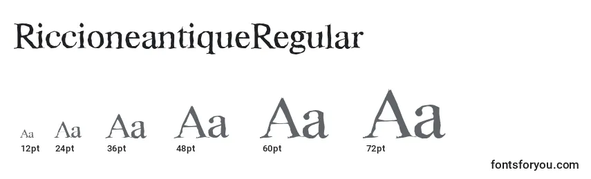 RiccioneantiqueRegular Font Sizes