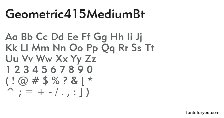 Police Geometric415MediumBt - Alphabet, Chiffres, Caractères Spéciaux