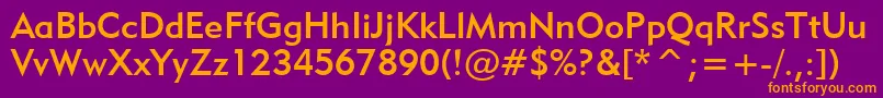 Geometric415MediumBt Font – Orange Fonts on Purple Background