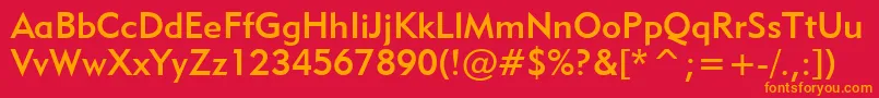 Geometric415MediumBt Font – Orange Fonts on Red Background