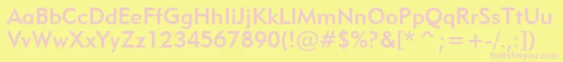 Geometric415MediumBt Font – Pink Fonts on Yellow Background