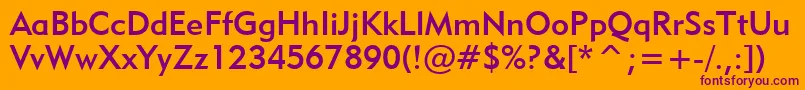 Geometric415MediumBt-Schriftart – Violette Schriften auf orangefarbenem Hintergrund