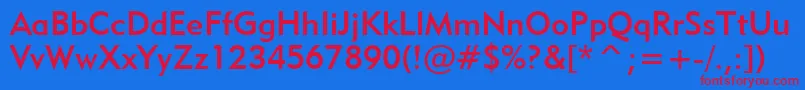 フォントGeometric415MediumBt – 赤い文字の青い背景