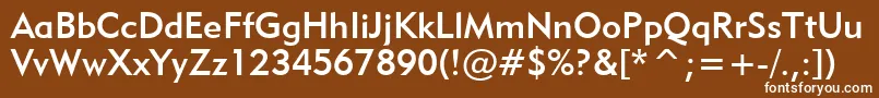 Geometric415MediumBt Font – White Fonts on Brown Background