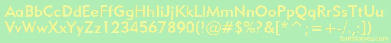 Geometric415MediumBt Font – Yellow Fonts on Green Background