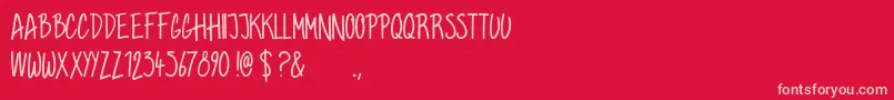 Grahamhand Font – Pink Fonts on Red Background