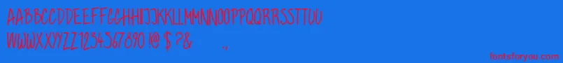 Grahamhand Font – Red Fonts on Blue Background