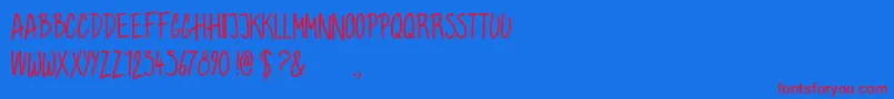 Grahamhand-Schriftart – Rote Schriften auf blauem Hintergrund