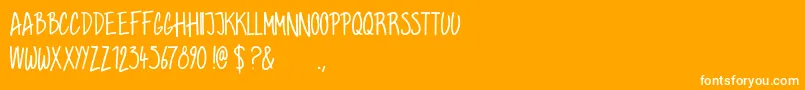 Grahamhand-Schriftart – Weiße Schriften auf orangefarbenem Hintergrund