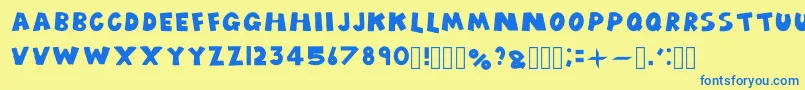Weitere Informationen zur Cartoonfancy-Schriftart Cartoonfancy-Schriftart – Blaue Schriften auf gelbem Hintergrund