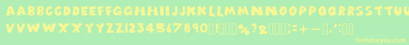 Cartoonfancy Font – Yellow Fonts on Green Background